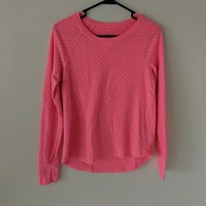 Xhilaration pink polka dot thermal size small EUC
